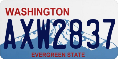 WA license plate AXW2837