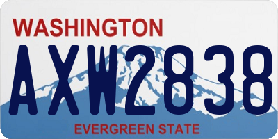 WA license plate AXW2838