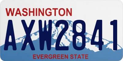 WA license plate AXW2841