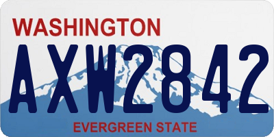 WA license plate AXW2842