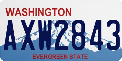 WA license plate AXW2843