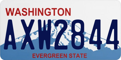 WA license plate AXW2844