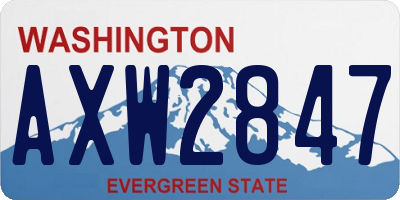 WA license plate AXW2847