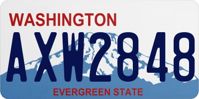 WA license plate AXW2848