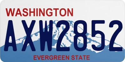 WA license plate AXW2852