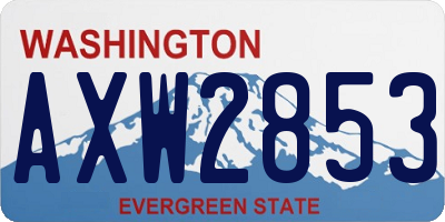 WA license plate AXW2853