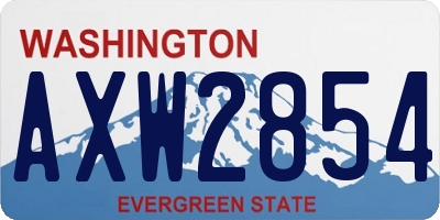 WA license plate AXW2854