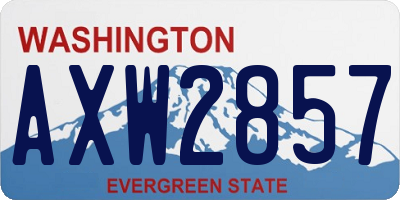 WA license plate AXW2857