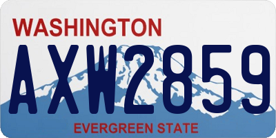 WA license plate AXW2859