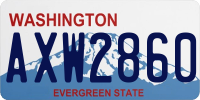 WA license plate AXW2860