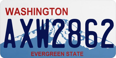 WA license plate AXW2862