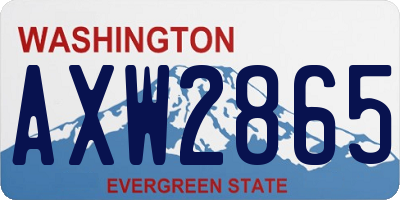 WA license plate AXW2865