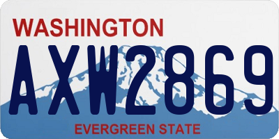 WA license plate AXW2869