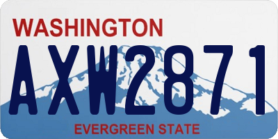 WA license plate AXW2871