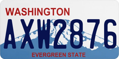 WA license plate AXW2876
