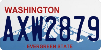WA license plate AXW2879