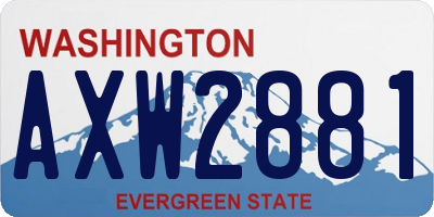 WA license plate AXW2881