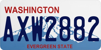 WA license plate AXW2882