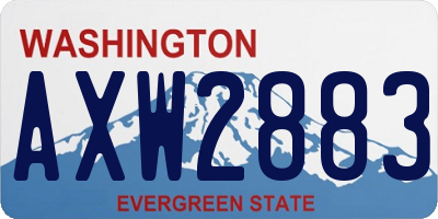 WA license plate AXW2883