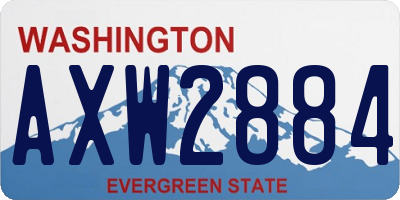 WA license plate AXW2884