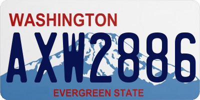 WA license plate AXW2886