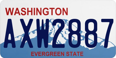 WA license plate AXW2887