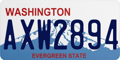 WA license plate AXW2894