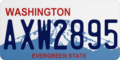 WA license plate AXW2895