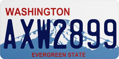 WA license plate AXW2899