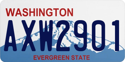 WA license plate AXW2901