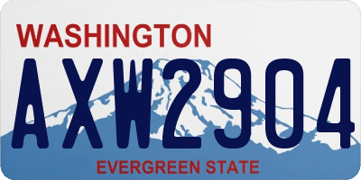 WA license plate AXW2904