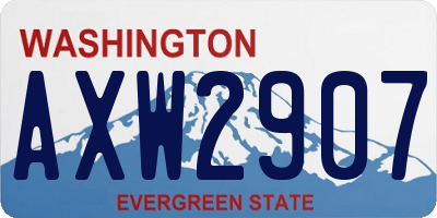 WA license plate AXW2907