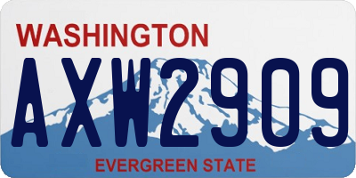 WA license plate AXW2909