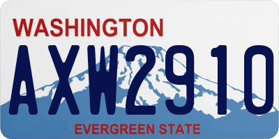 WA license plate AXW2910
