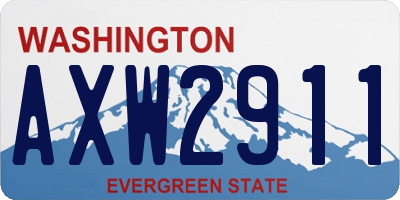 WA license plate AXW2911