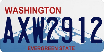 WA license plate AXW2912