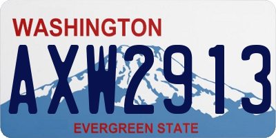WA license plate AXW2913