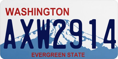 WA license plate AXW2914