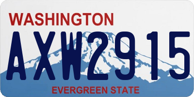 WA license plate AXW2915