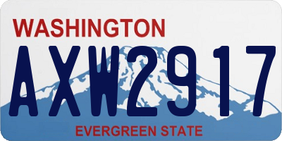 WA license plate AXW2917
