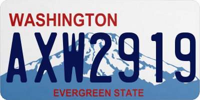 WA license plate AXW2919