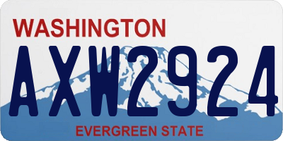 WA license plate AXW2924