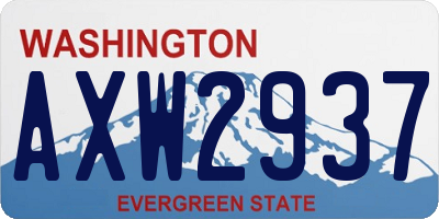 WA license plate AXW2937