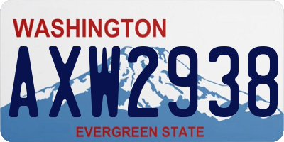 WA license plate AXW2938