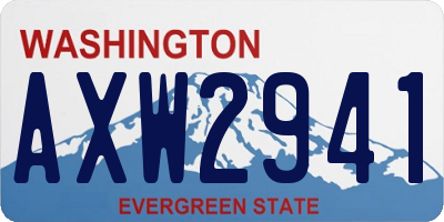 WA license plate AXW2941