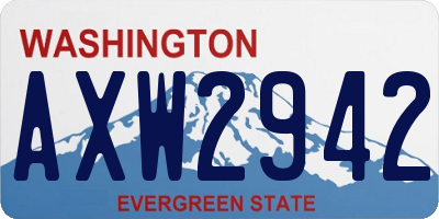 WA license plate AXW2942