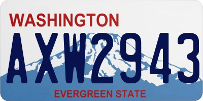 WA license plate AXW2943