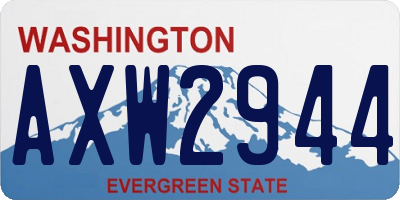 WA license plate AXW2944