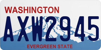 WA license plate AXW2945