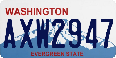 WA license plate AXW2947